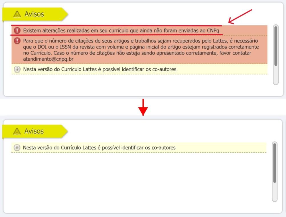 Verificar se seus dados foram enviados ao CNPq
